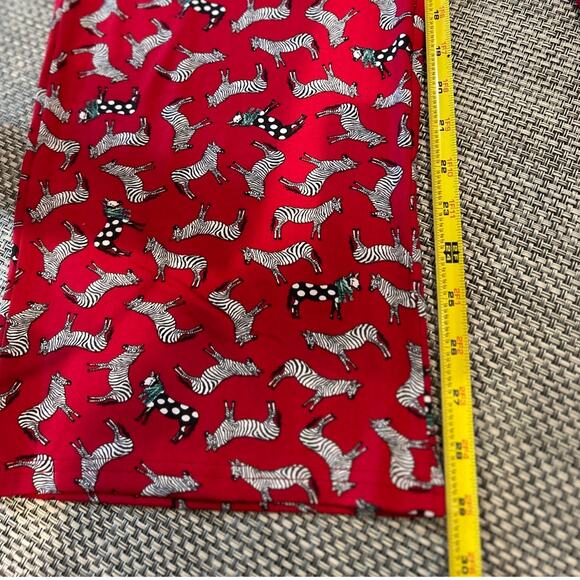 1 ECHO NWT Festive Zebra Notch Pajamas Long Sleeve Button Top Pants Set PJs L - Picture 9 of 10